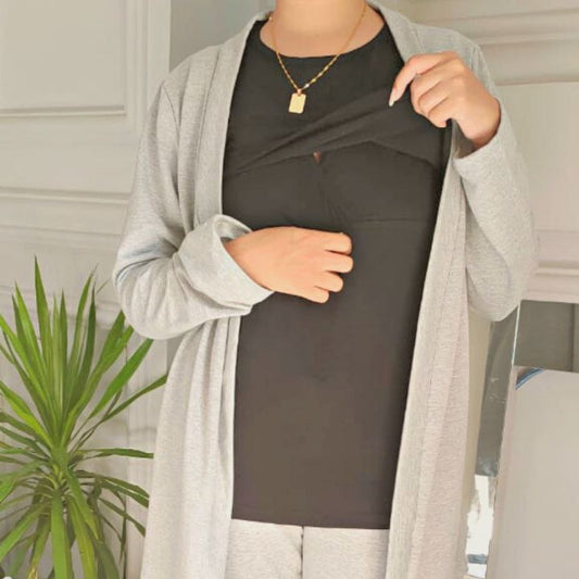 Breastfeeding Shirt - بدي رضاعه قطن كم