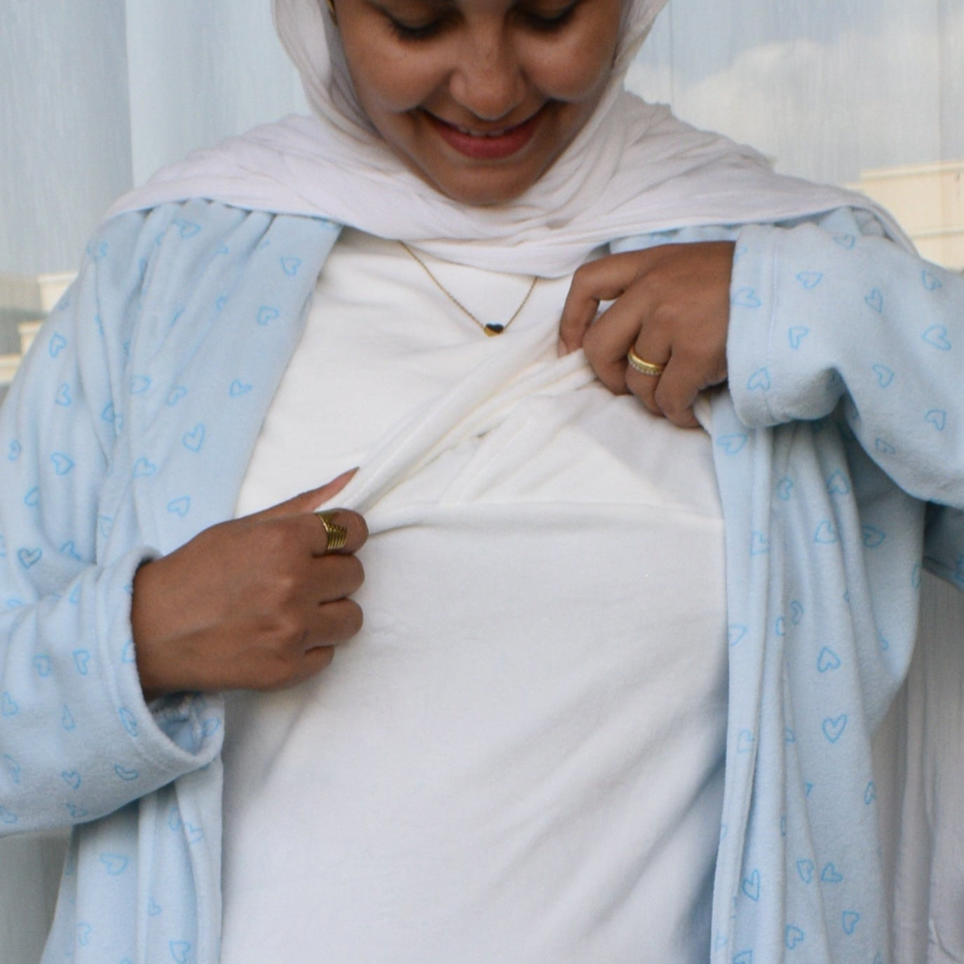 Winter- Mom Pajama And Shirt Small Hearts