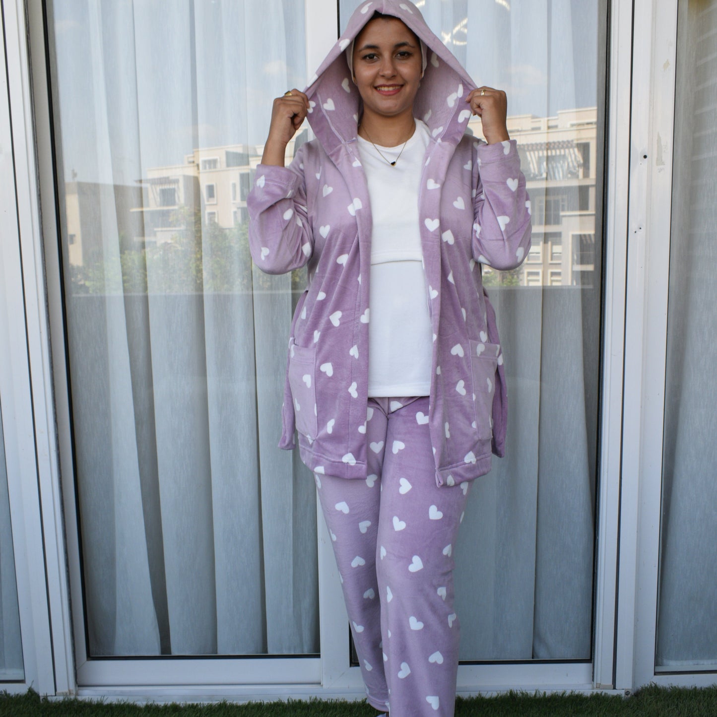 Winter- Mom Pajama And Shirt Big Hearts