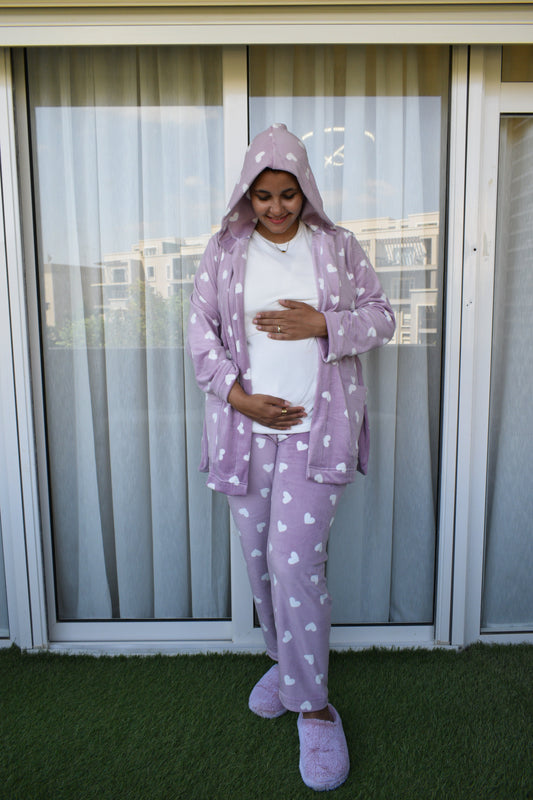 Winter- Mom Pajama And Shirt Big Hearts