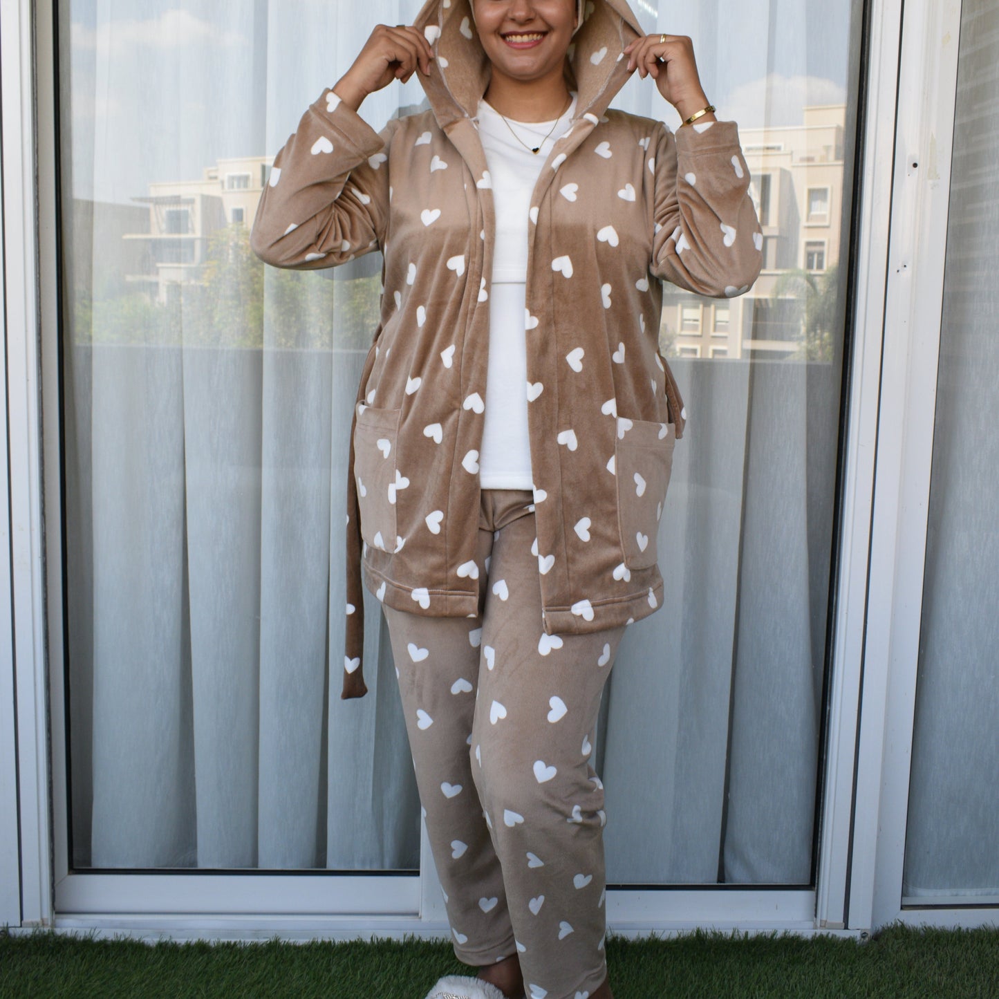 Winter- Mom Pajama And Shirt Big Hearts
