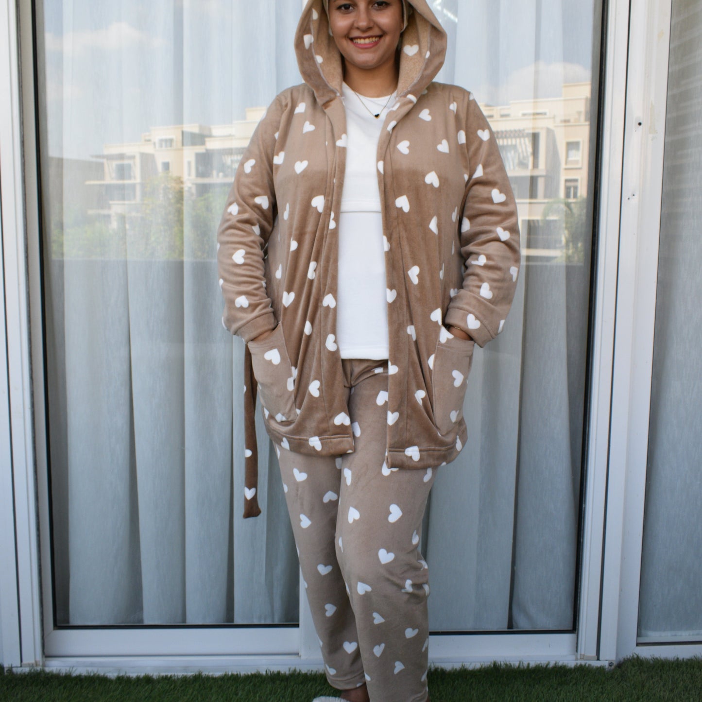 Winter- Mom Pajama And Shirt Big Hearts