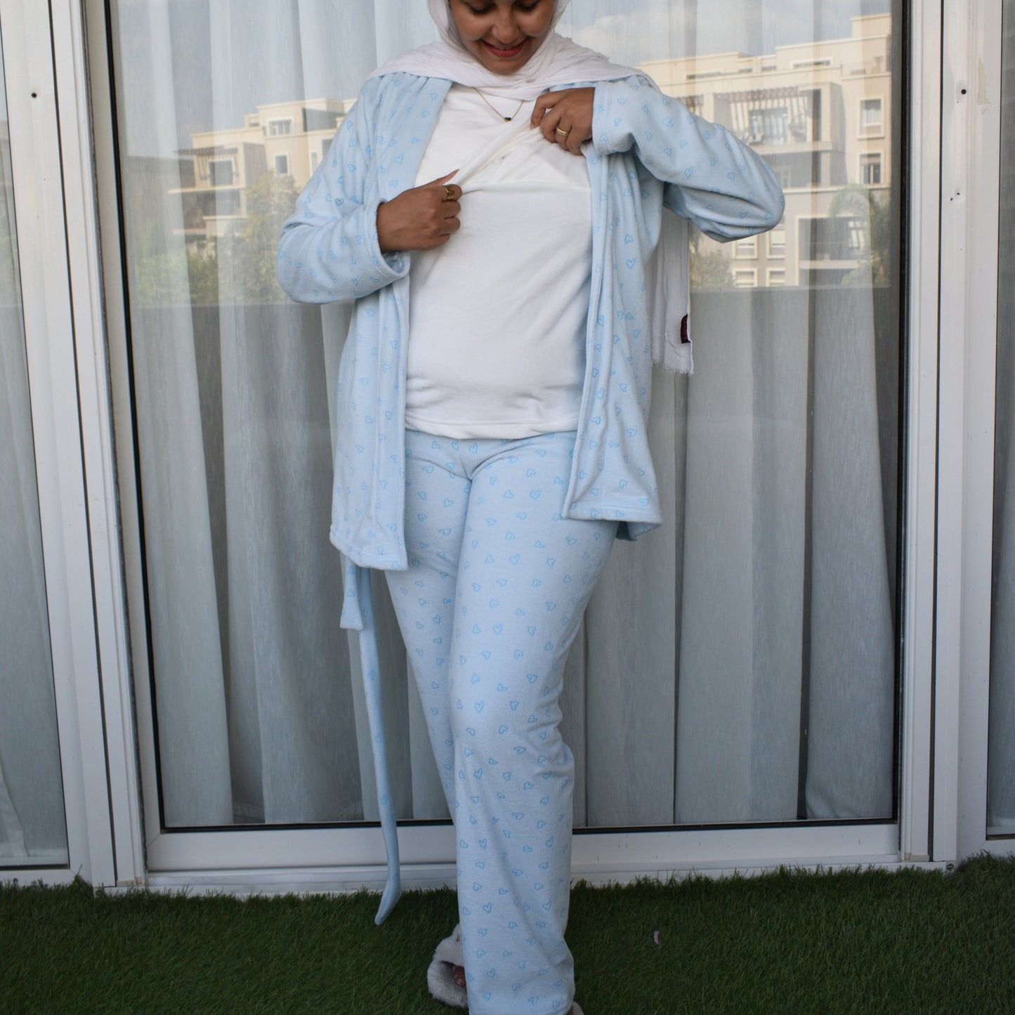 Winter- Mom Pajama And Shirt Small Hearts