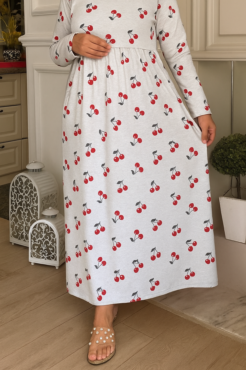 Matching Mom & Baby Dress -    فستان المستشفي للام والبيبي قطن كريز