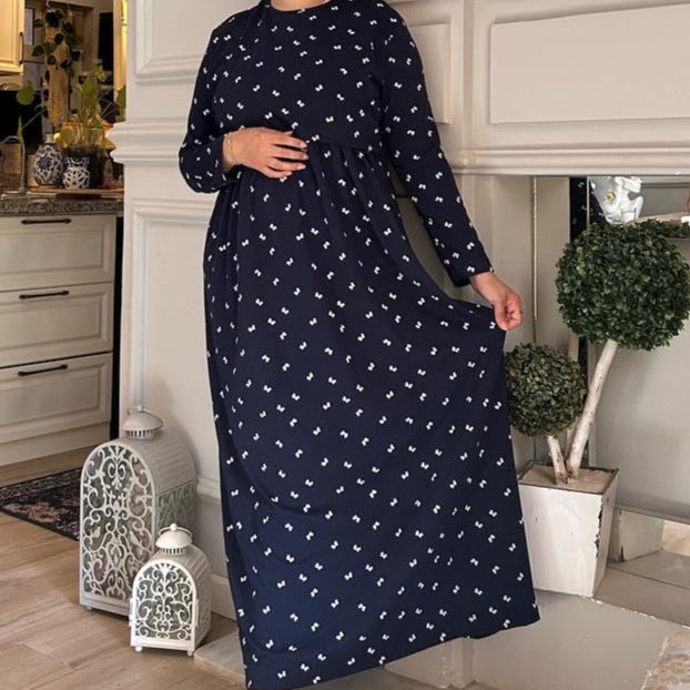 Matching Mom & Baby Dress -    فستان المستشفي للام والبيبي قطن فيونكه